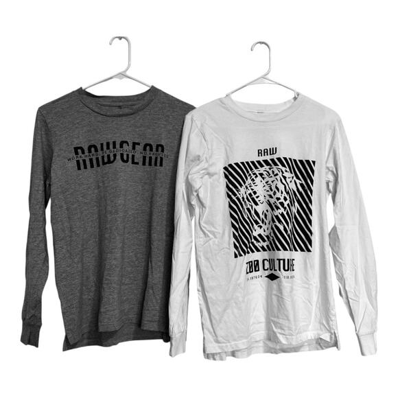 2 Rawgear zoo crew mens size small grey & white long sleeve crewnecks tees - Picture 4 of 5